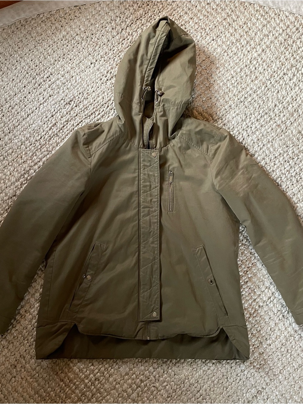 Olive Green Hooded Canvas Jacket